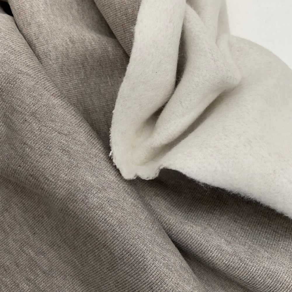 Organic Cotton Fleece - Oatmeal Marl