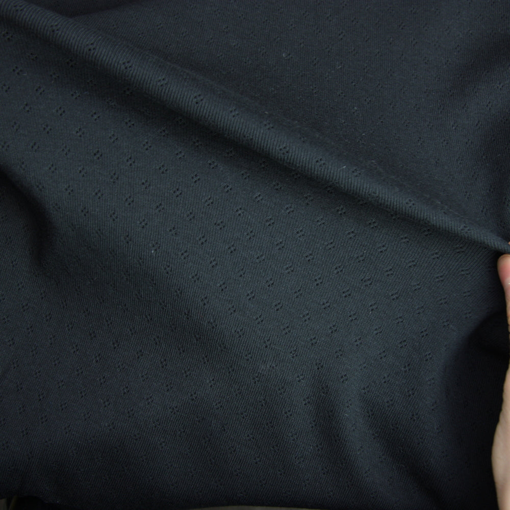 Organic Cotton Pointelle Jersey - Black