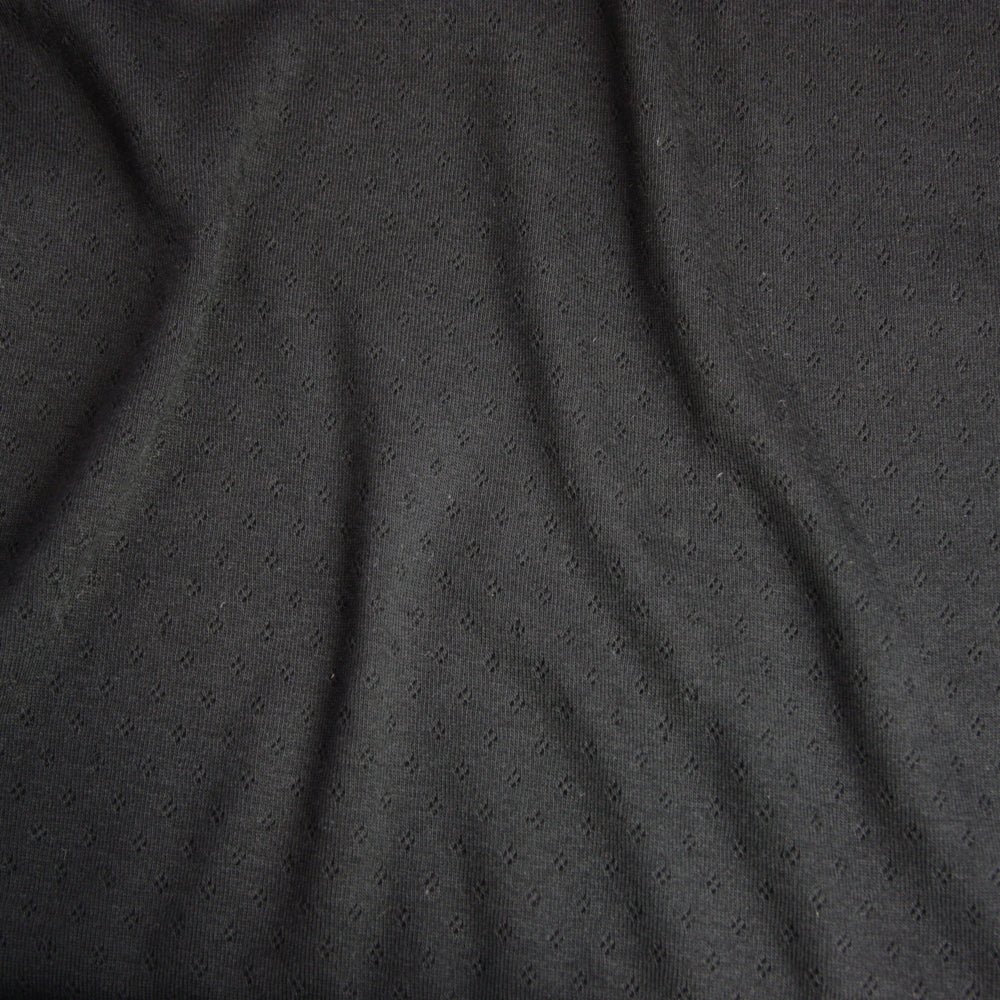 Organic Cotton Pointelle Jersey - Black