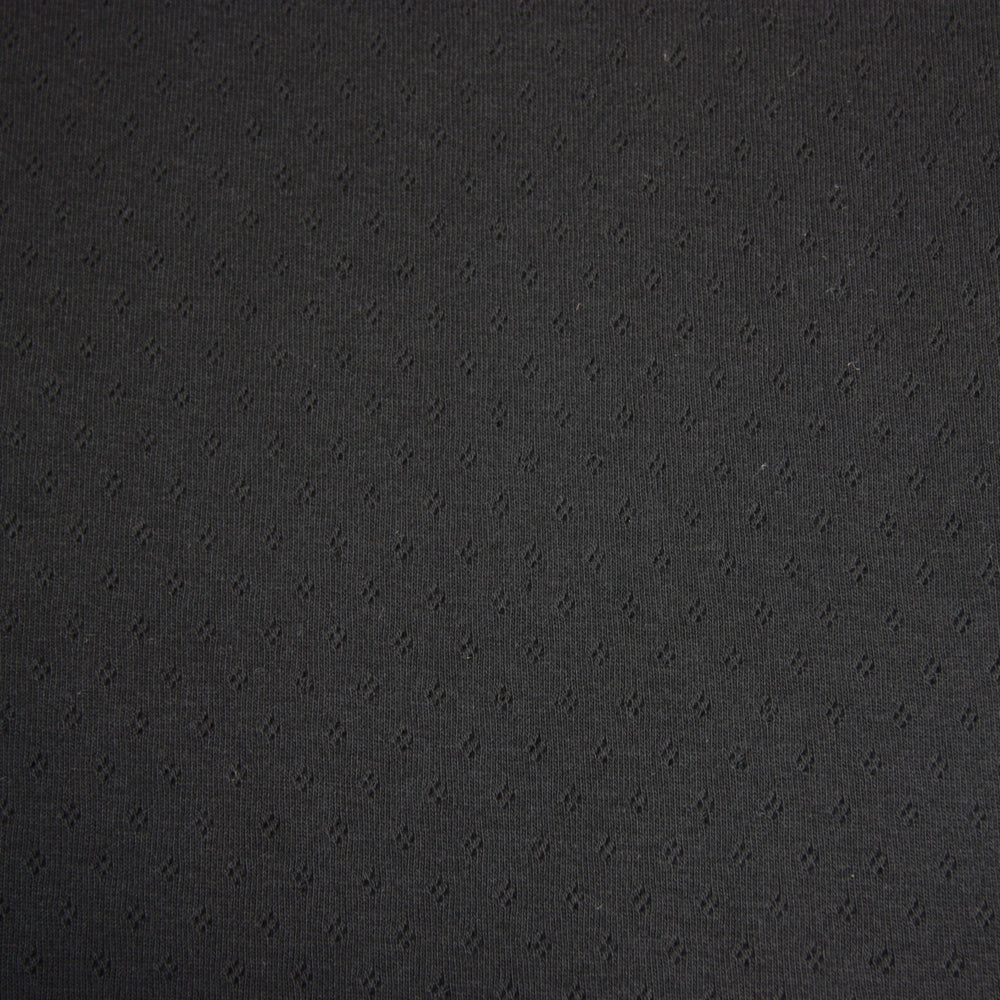 Organic Cotton Pointelle Jersey - Black