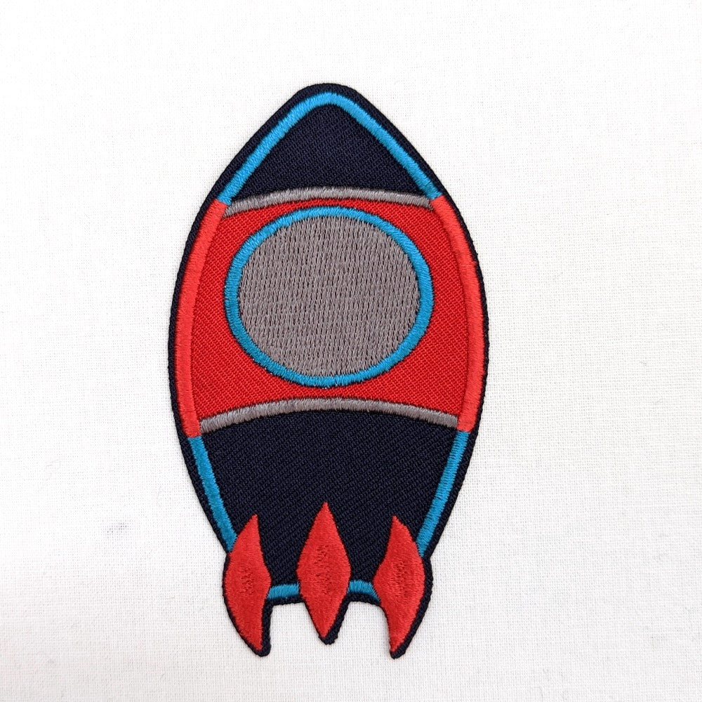 Stick-On Patch - Red and Blue Rocket