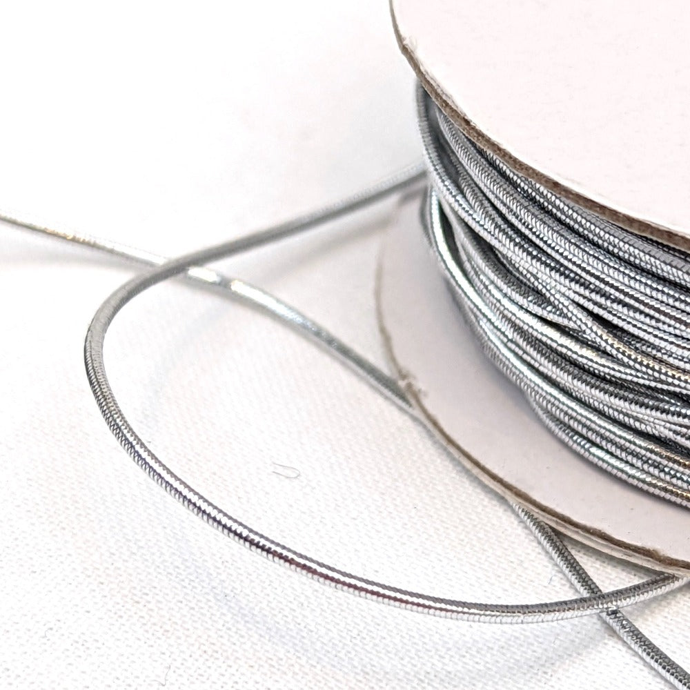 Metallic Elastic Cord 1mm - Silver