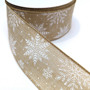 Wire Edge Ribbon 63mm - Snowflakes