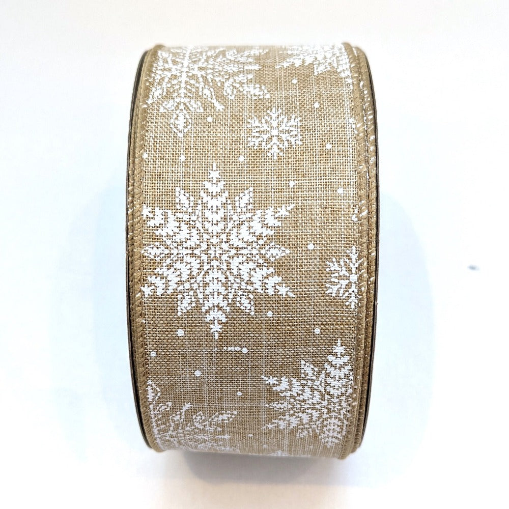 Wire Edge Ribbon 63mm - Snowflakes