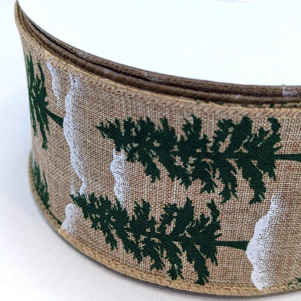 Wire Edge Ribbon 63mm - Festive Trees