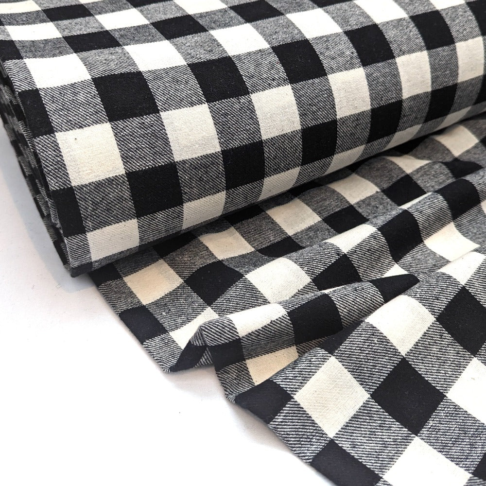 Brushed Cotton/Flannel - Black/White