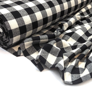 Brushed Cotton/Flannel - Black/White