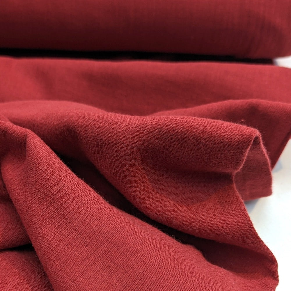 Cotton Double Gauze - Burgundy
