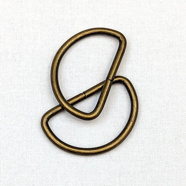 D-Rings - 38mm Antique Brass - Set of 2