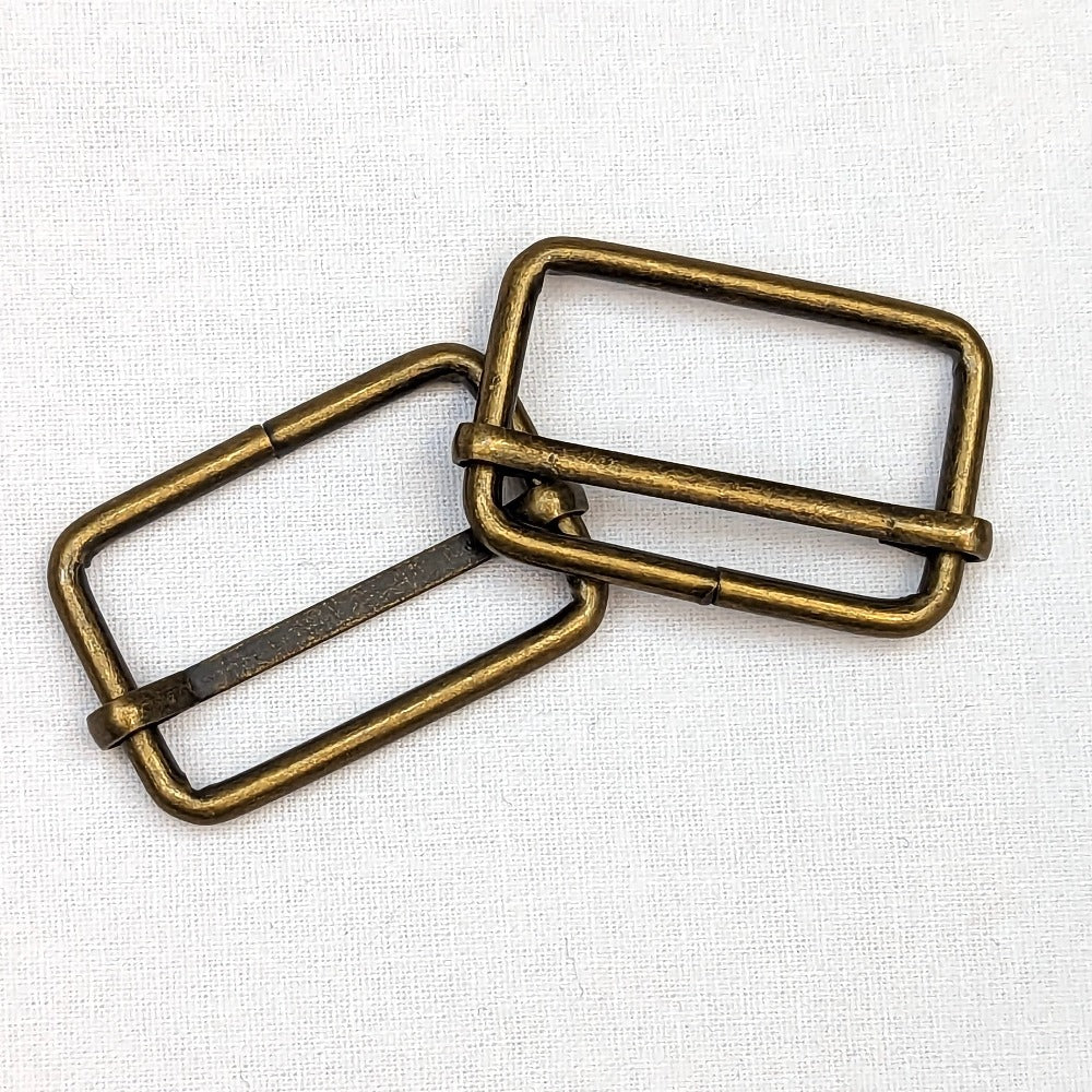 Metal Strap Adjusters - 32mm Antique Brass