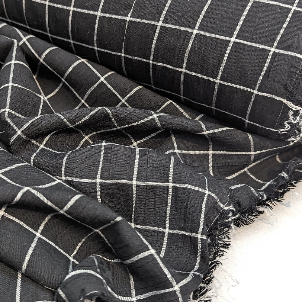 Check Viscose Mix - Black