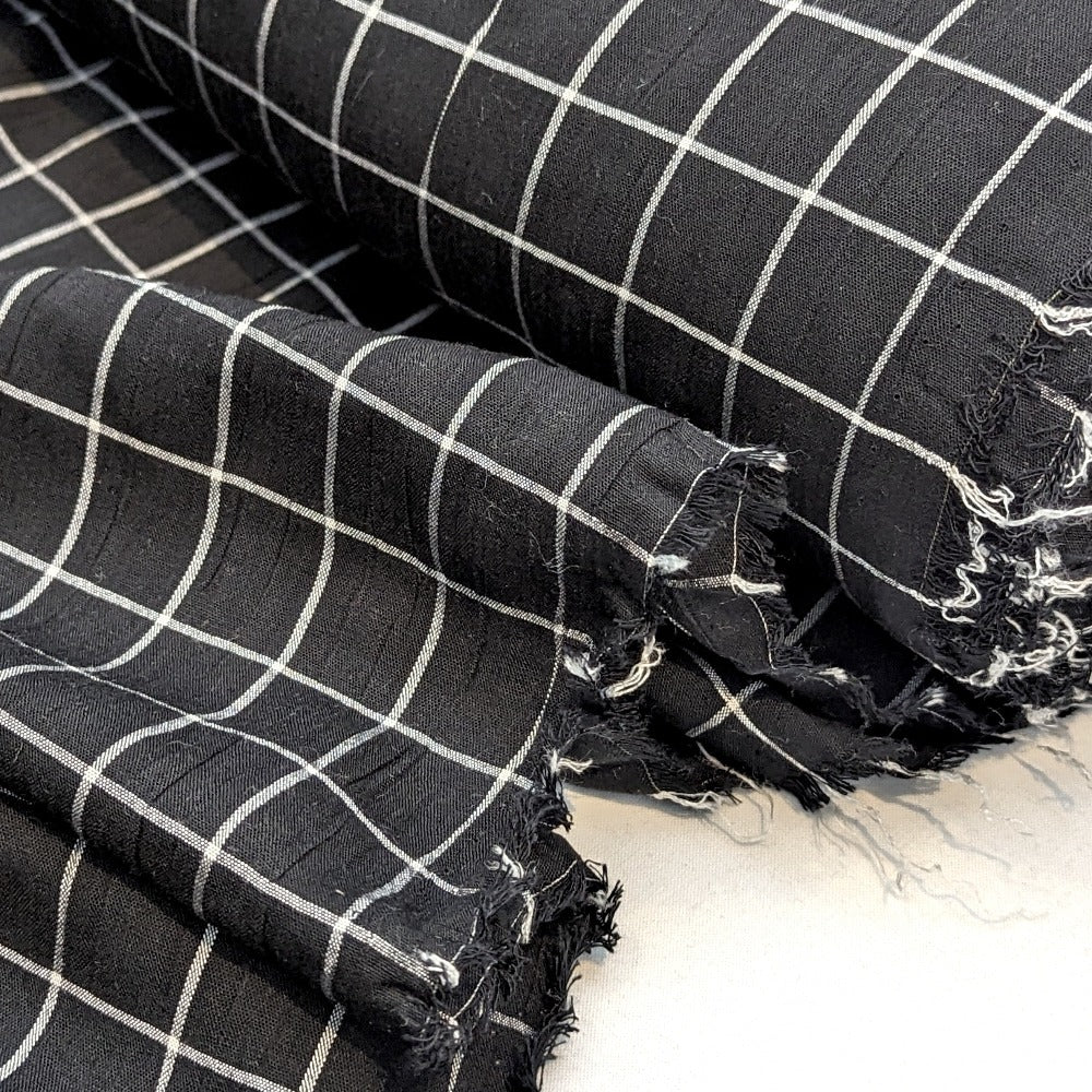 Check Viscose Mix - Black