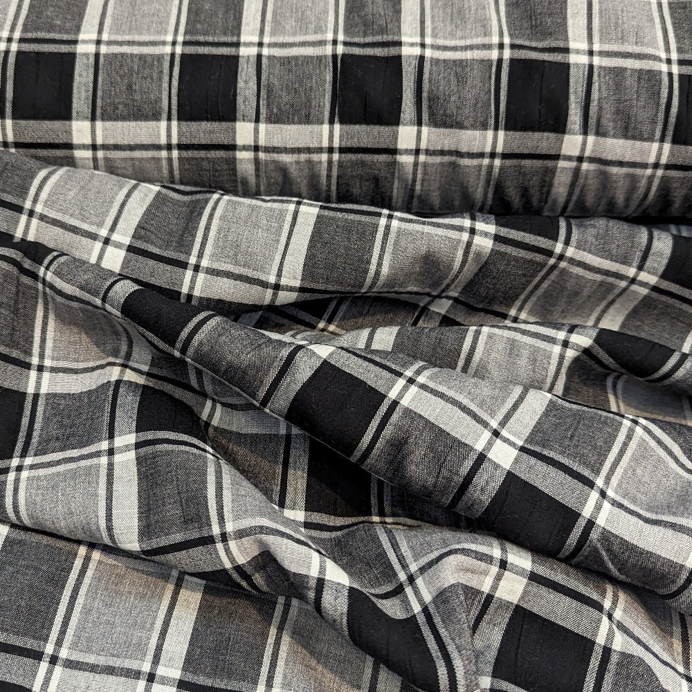 Check Viscose Mix - Black/Grey