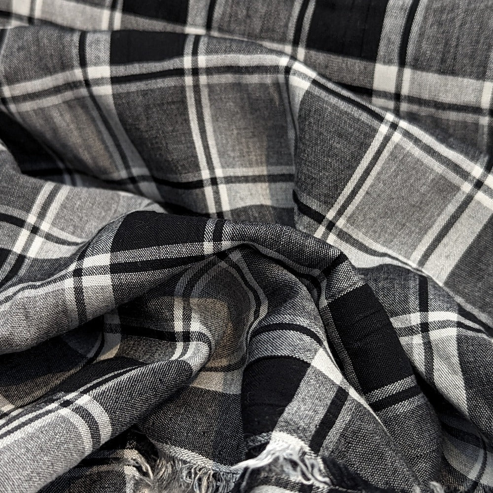 Check Viscose Mix - Black/Grey