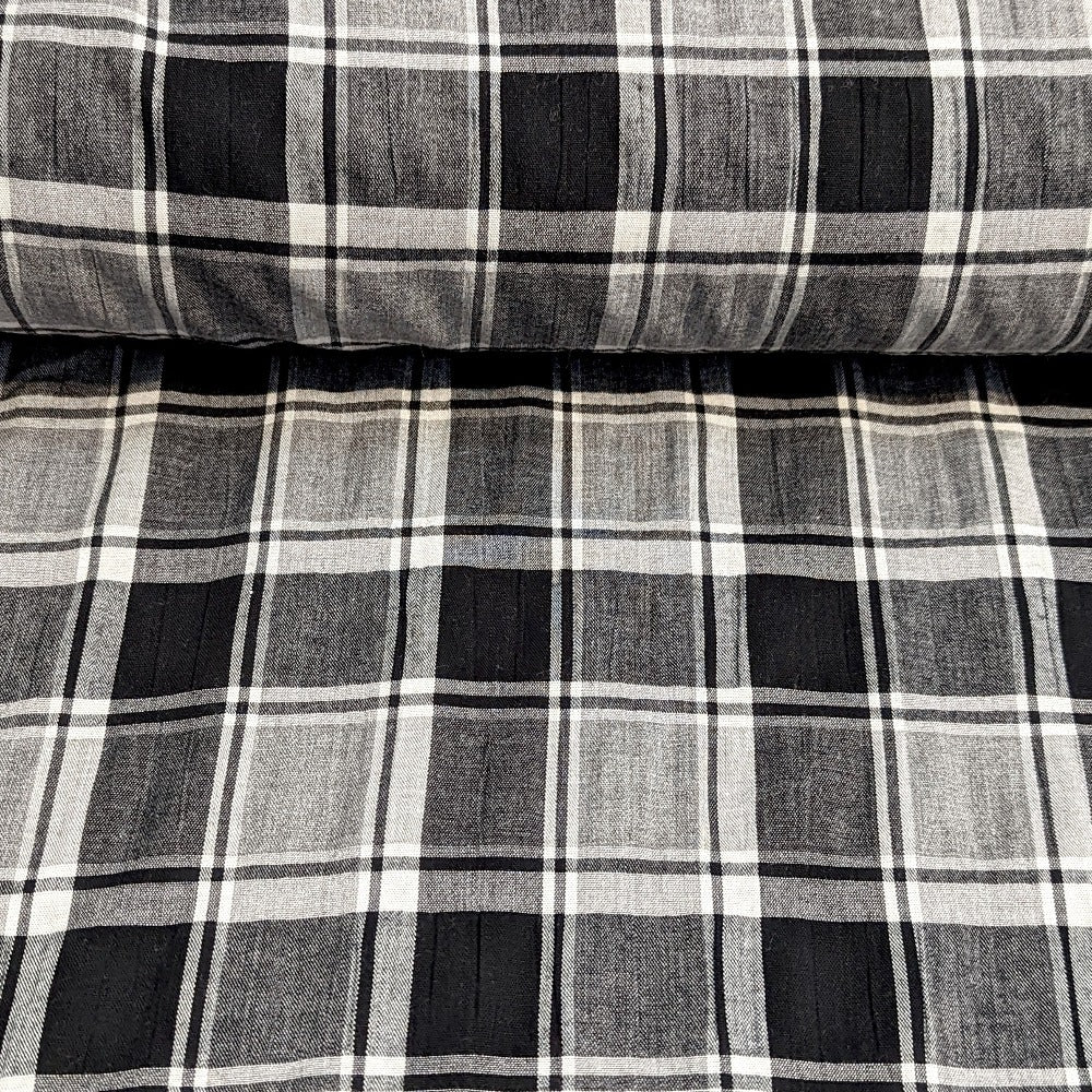 Check Viscose Mix - Black/Grey