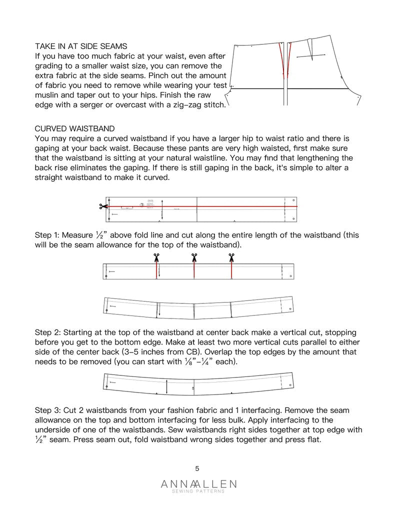 Anna Allen Clothing - Philippa Trousers - PDF Pattern