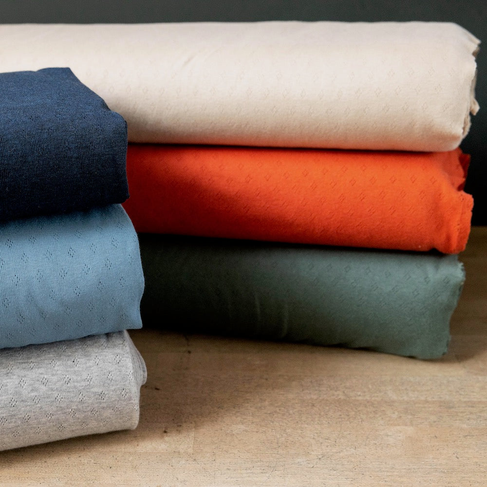 Cotton Pointelle Jersey - Grey Melange