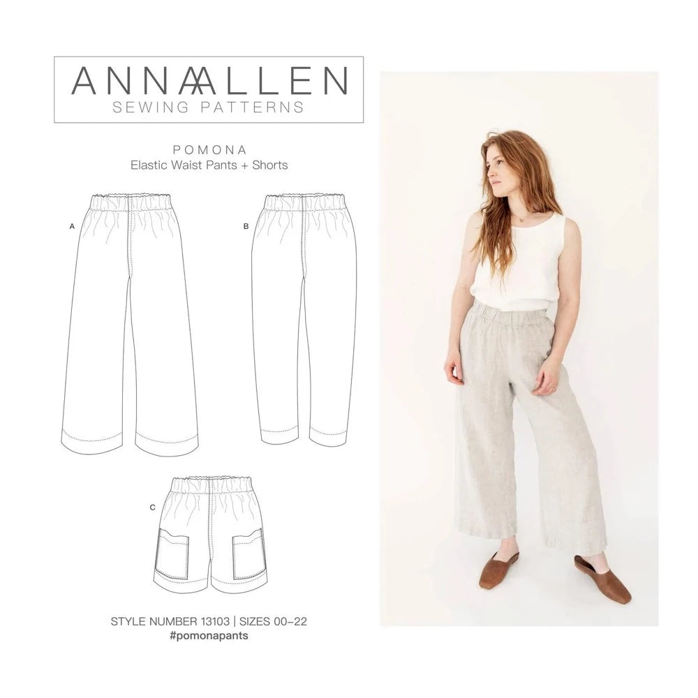 Anna Allen Clothing - Pomona Pants and Shorts - PDF Pattern