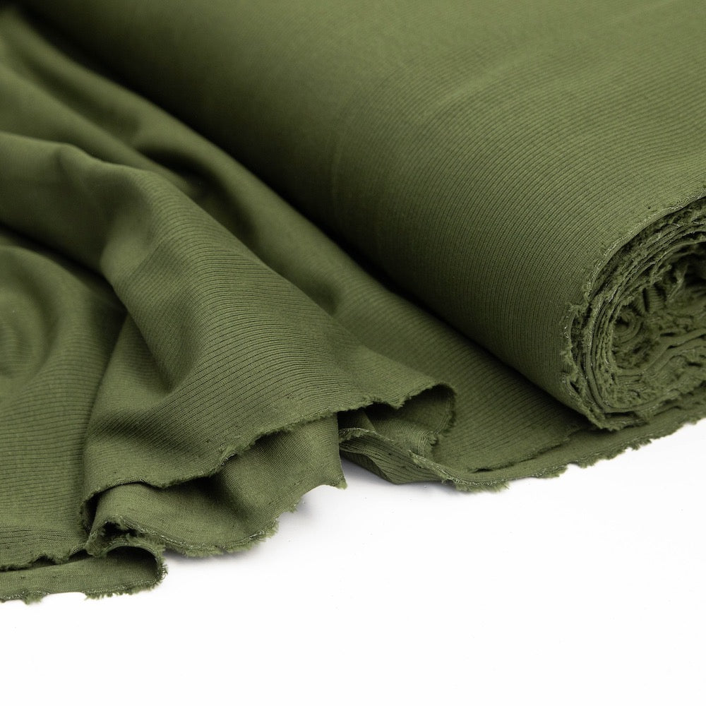 Cotton Ribbed Jersey - Forest