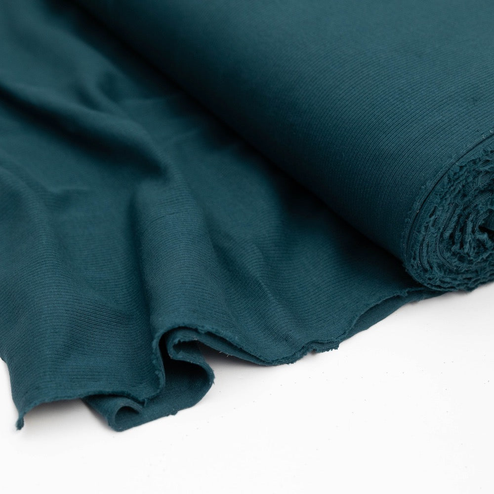 Cotton Ribbed Jersey - Dark Cyan