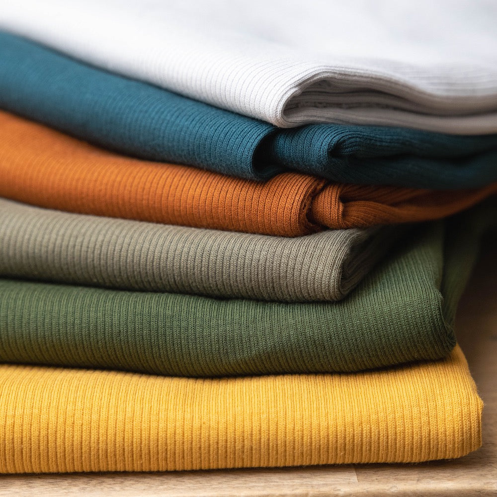 Cotton Ribbed Jersey - Dark Cyan