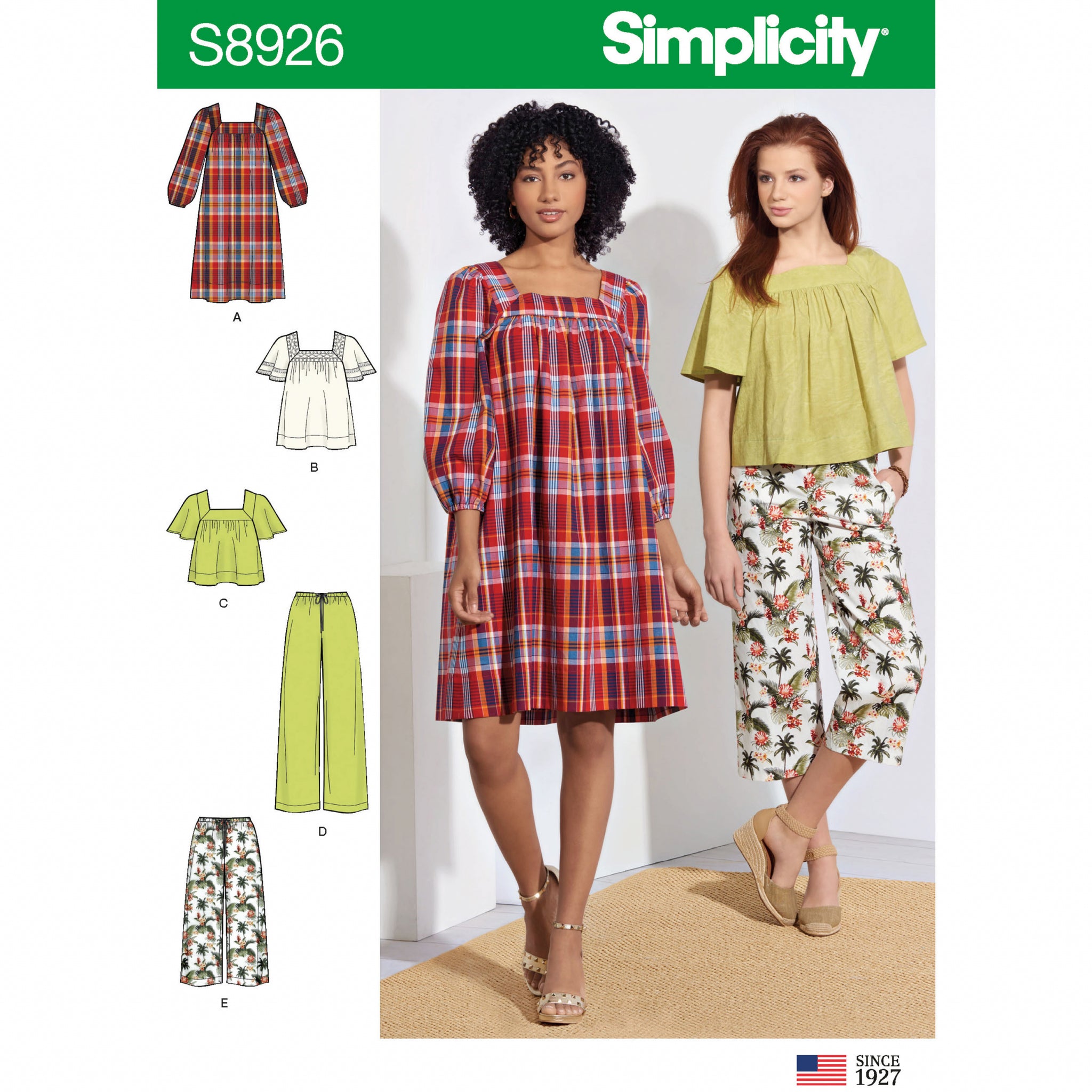 Simplicity 8926 - Dress, Tops, and Pants