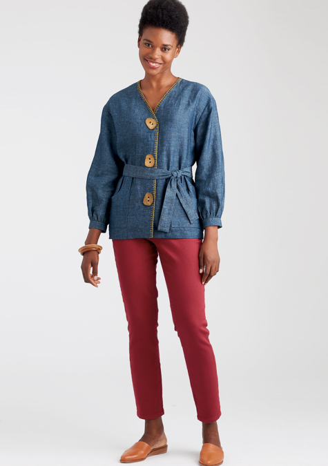 Simplicity 9047 - Misses' Unlined Jacket With Waist Belt