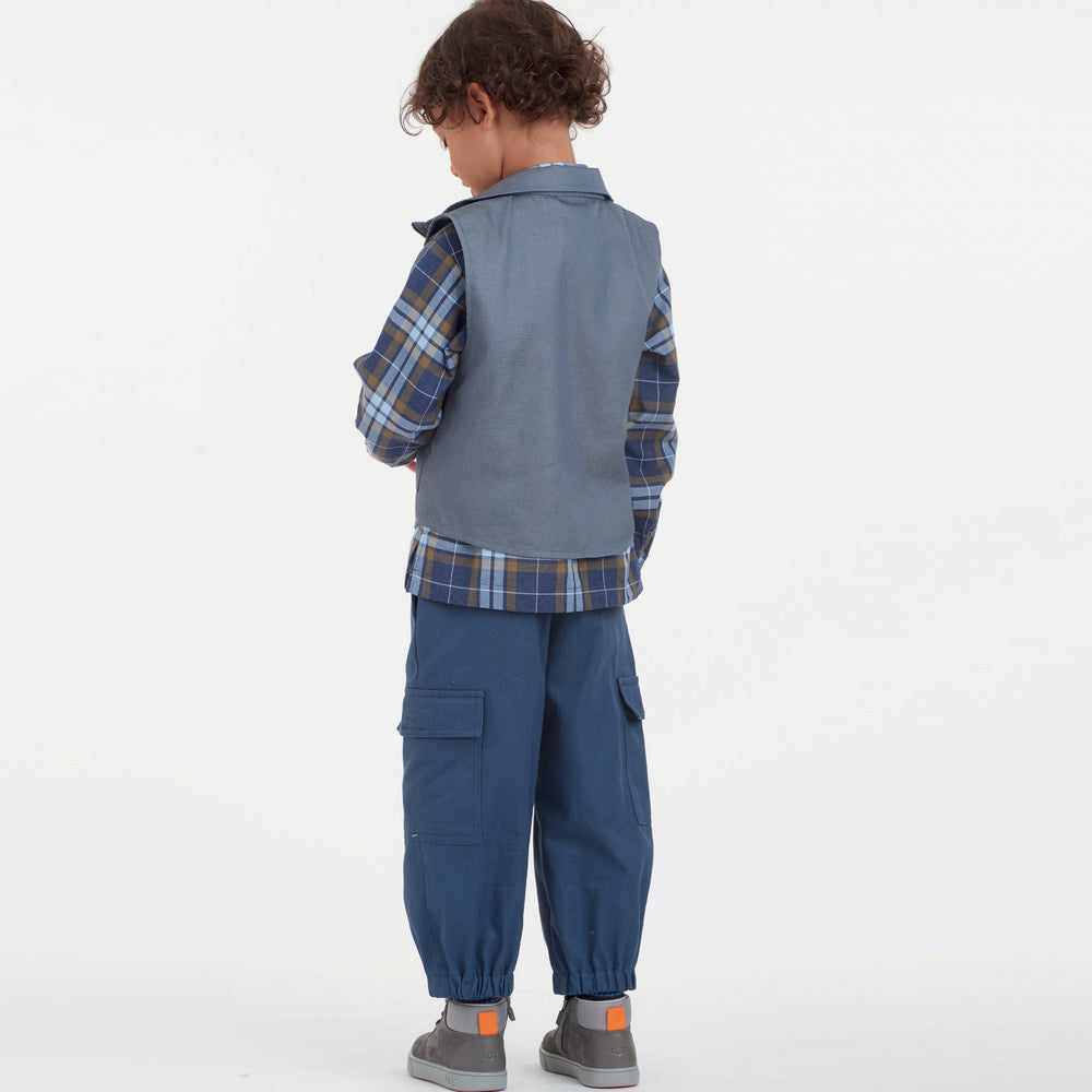 Simplicity Children 9201 - Children's and Boys' Shirt, Waistcoat and Pull-On Trousers