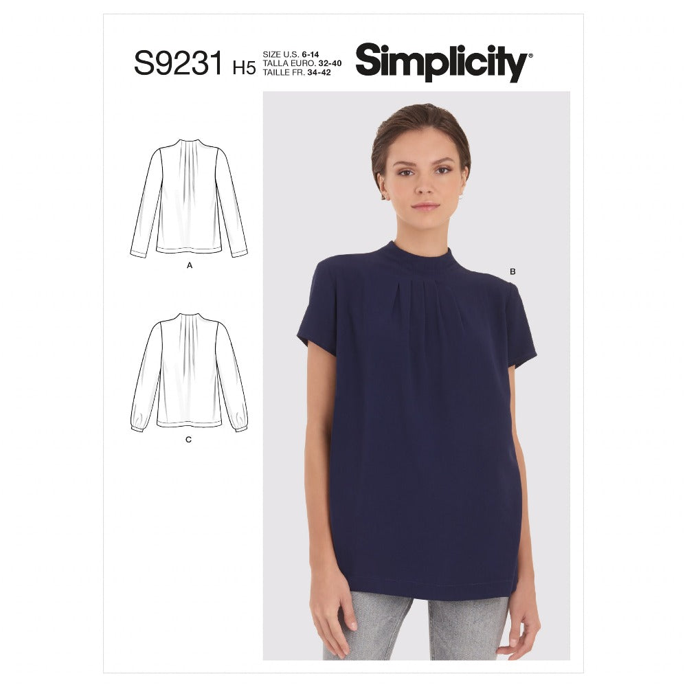 Simplicity 9231 - Misses' Pleated Blouses