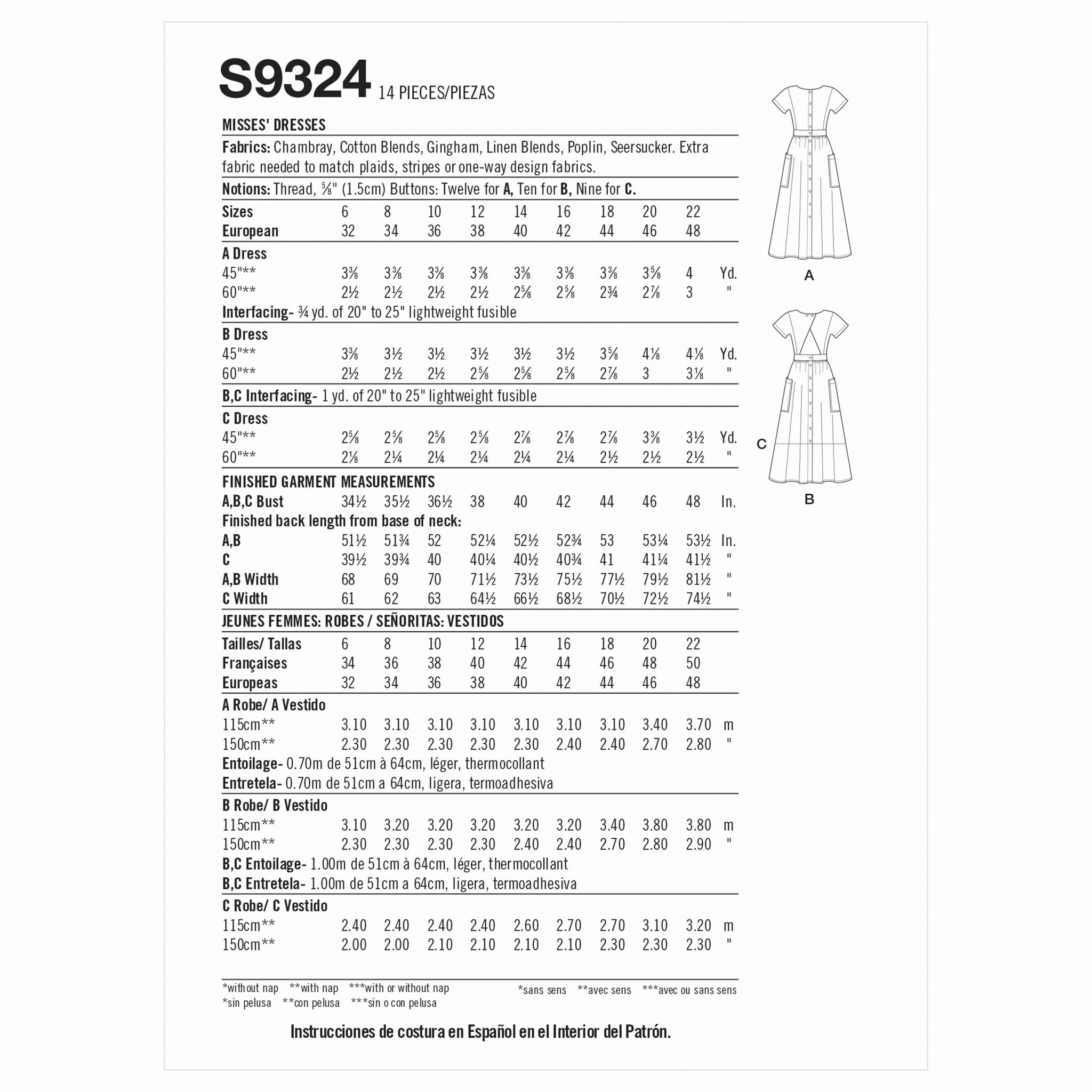 Simplicity 9324 - Gathered Waist Dress