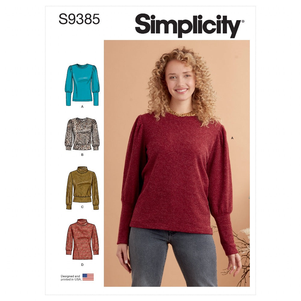 Simplicity 9385 - Misses' Knit Tops