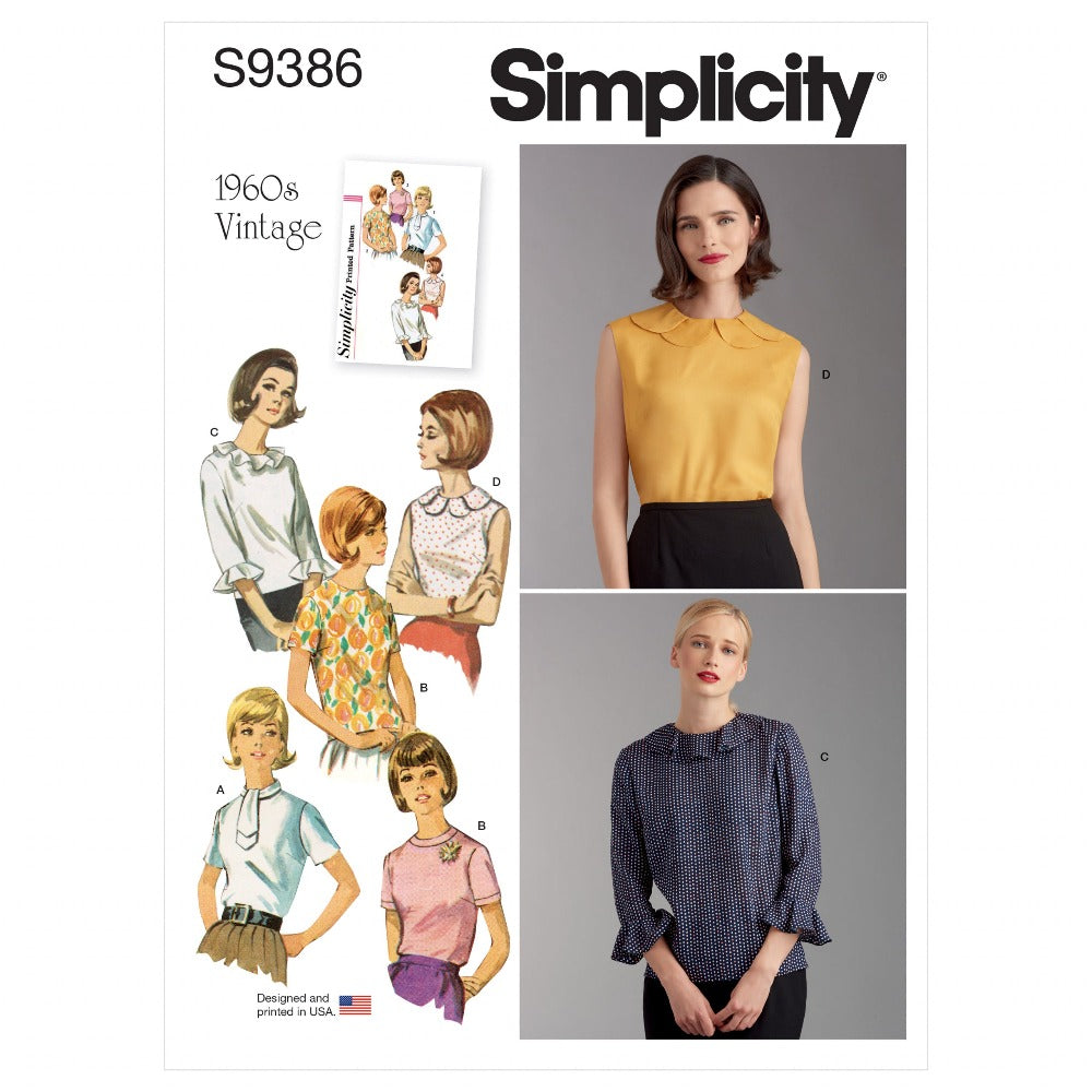 Simplicity 60s Vintage - 9386 - Set of Blouses
