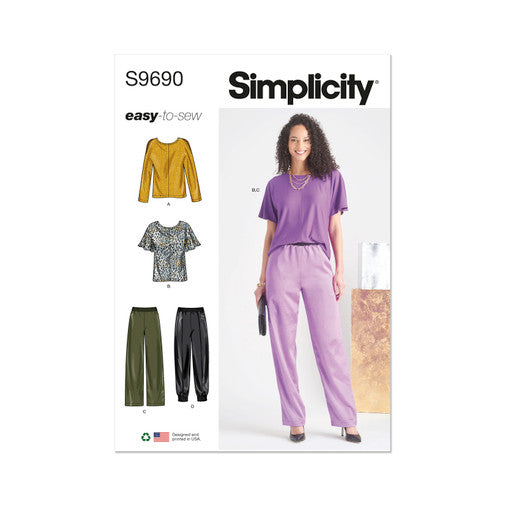 Simplicity 9690 - Misses' Tops and Pull-On Pants
