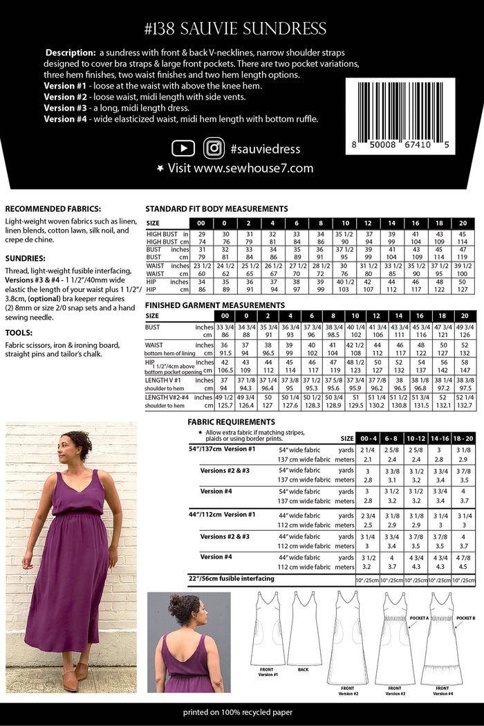 Sew House Seven - Sauvie Sundress - Sizes 4-38