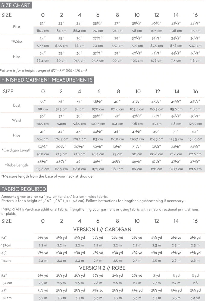 Victory Patterns - Samara Robe & Cardigan - PDF Pattern