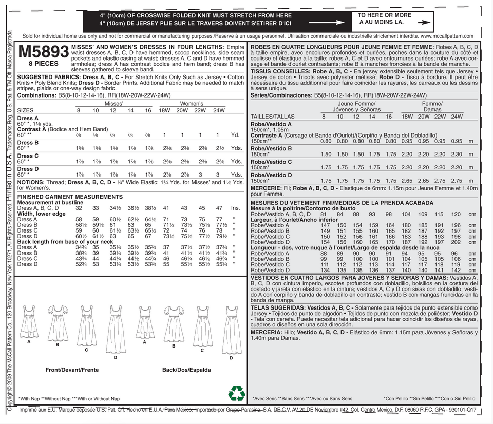McCall's 5893 - 1 Hour Dress