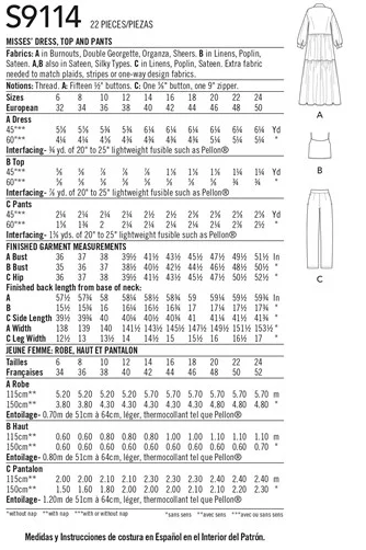 Simplicity 9114 - Dress Jacket, Top and Trousers by Mimi G