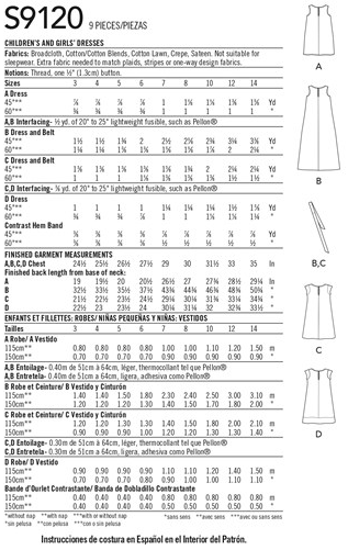 Simplicity Girls' 9120 - Girls' Dresses