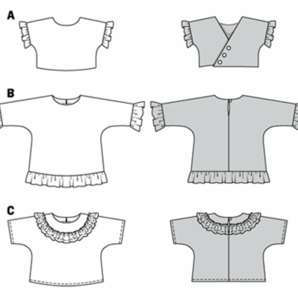 Burda Kids 9303 - Girl's Tops