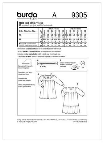 Burda Kids 9305 - Girl's Dress