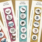 Set of 6 Porcelain Bee and Bug buttons