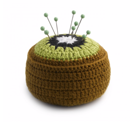 crochet kiwi fixing weight or pin cushion 