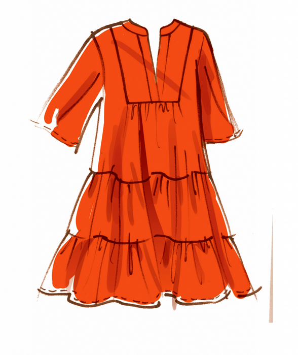McCall's 8090 - Tiered Flounce Dress #MarinaMcCalls