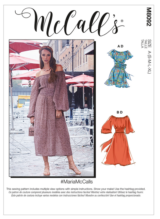McCall's 8092 - Misses Dresses #MariaMcCalls