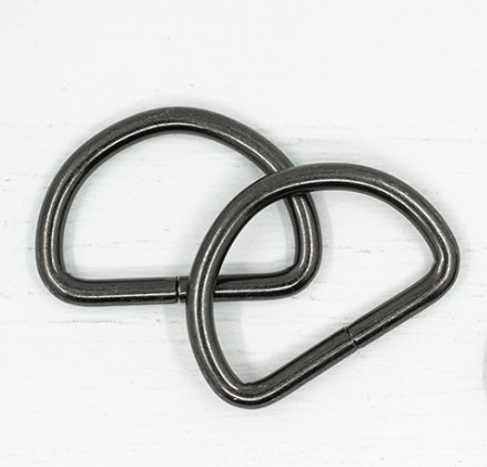 D-Rings - 25mm Gunmetal Grey - Set of 2