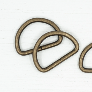 D-Rings - 25mm Antique Brass - Set of 2