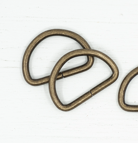 D-Rings - 25mm Antique Brass - Set of 2