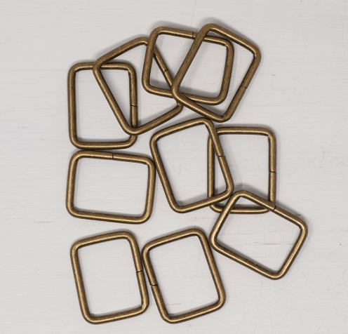 Metal Strap Connectors - 25mm Antique Brass - Set of 2