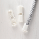 Plastic Cord Stops - 4mm - White - Set of 2