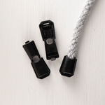 Plastic Cord Stops - 4mm - Black - Set of 2